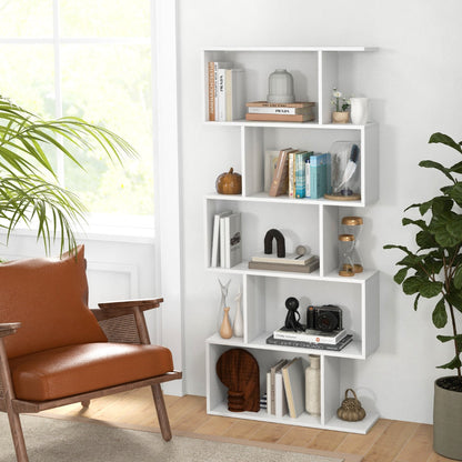 Non-slip pads help protect floors from scratches beneath the freestanding display shelf