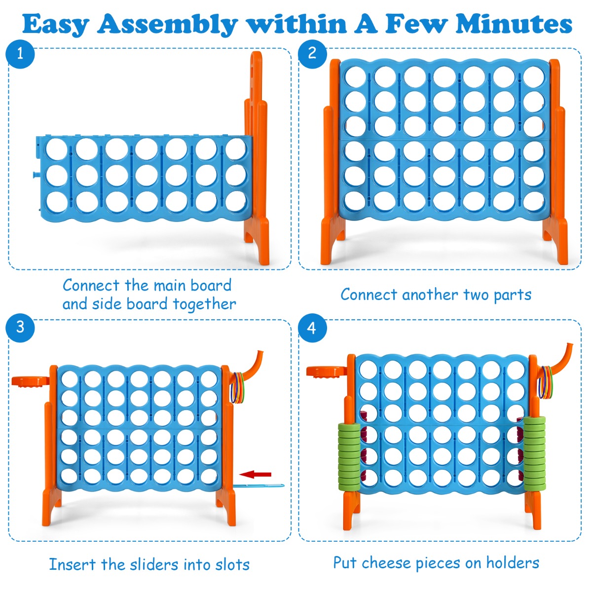 Jumbo 4-to-Score Giant Game Set for Kids-Orange