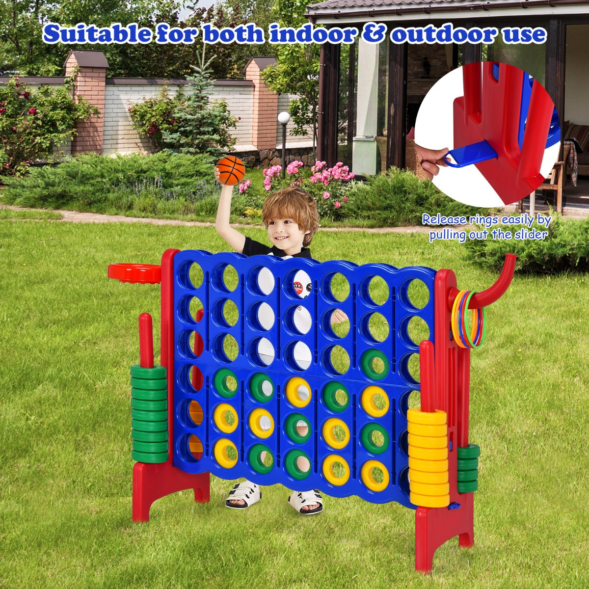 Jumbo 4-to-Score Giant Game Set for Kids-Red