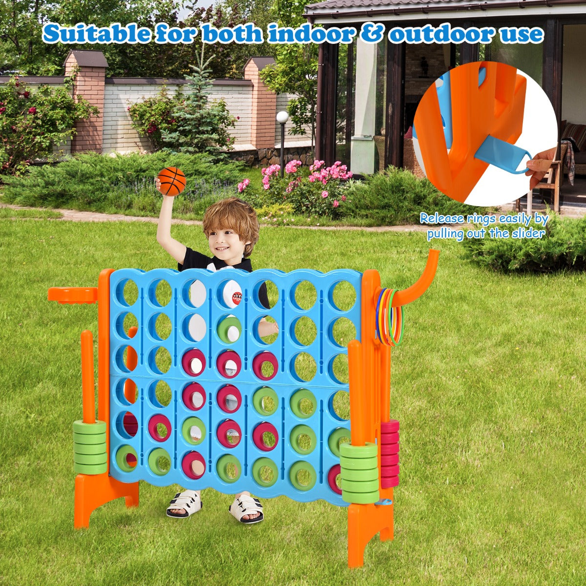 Jumbo 4-to-Score Giant Game Set for Kids-Orange