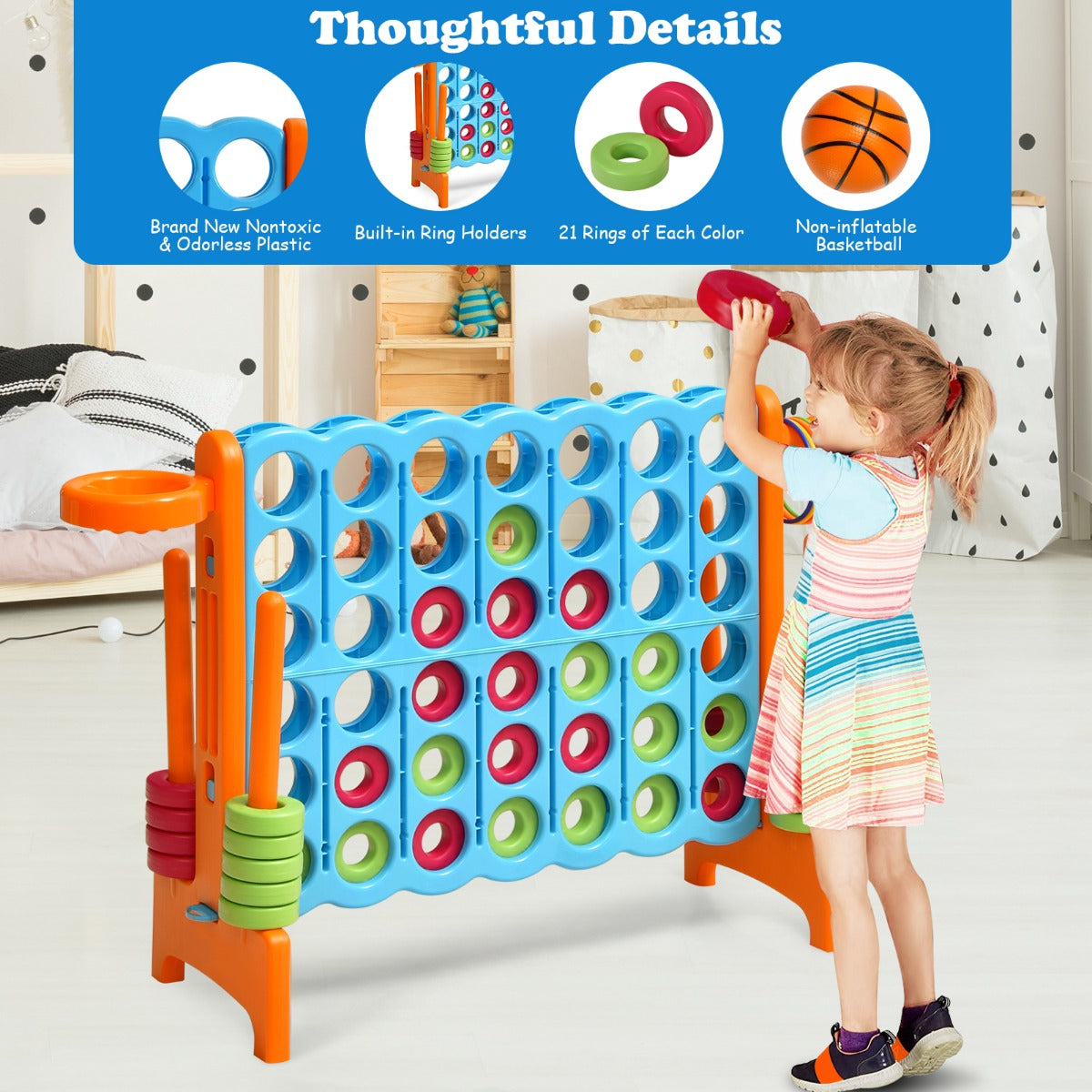 Jumbo 4-to-Score Giant Game Set for Kids-Orange