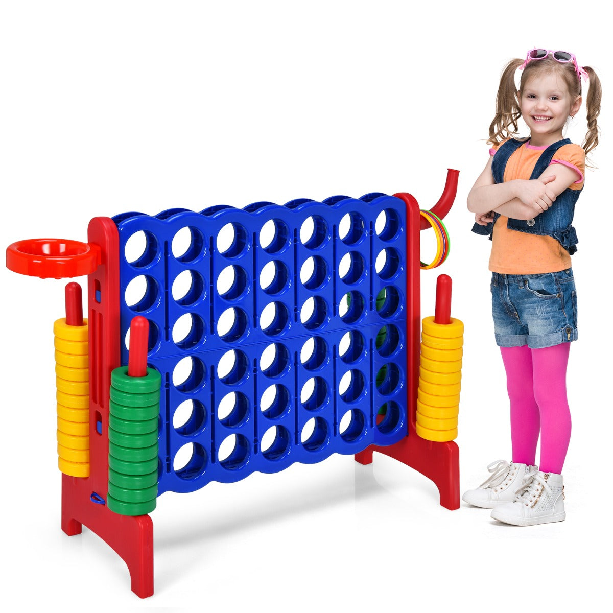 Jumbo 4-to-Score Giant Game Set for Kids-Red