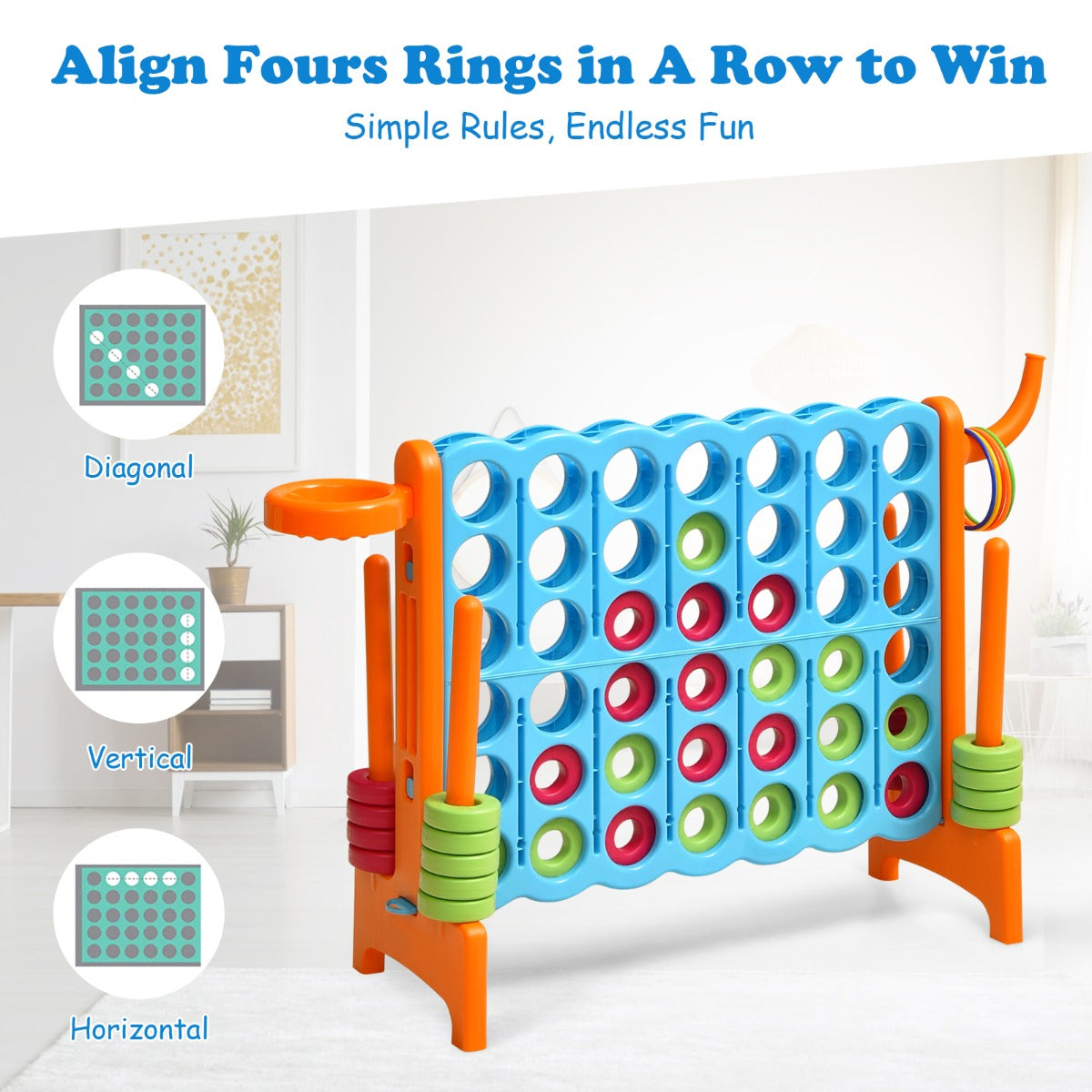 Jumbo 4-to-Score Giant Game Set for Kids-Orange