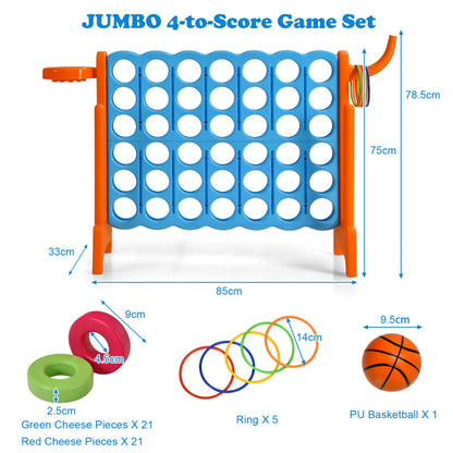 Jumbo 4-to-Score Giant Game Set for Kids-Orange