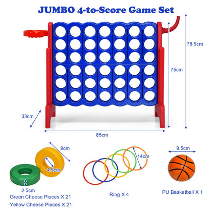 Jumbo 4-to-Score Giant Game Set for Kids-Red