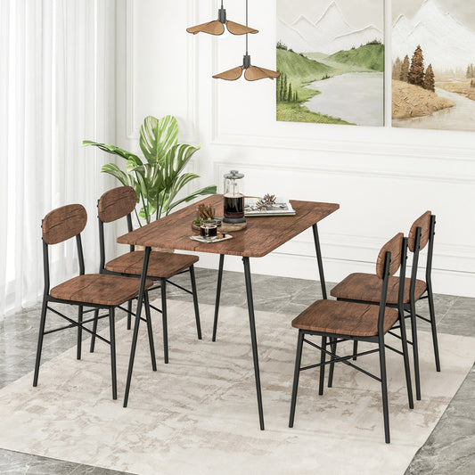 Costway GIANTEX 5-Piece Dining Table Set for 4 for Small Place, Office and Home Breakfast Nook