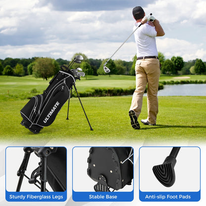 Complete Golf Club Package Set with oversize aluminum driver for Outdoor Use-Black
