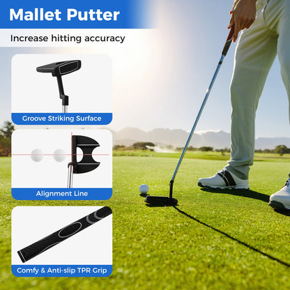 Complete Golf Club Package Set with oversize aluminum driver for Outdoor Use-Black