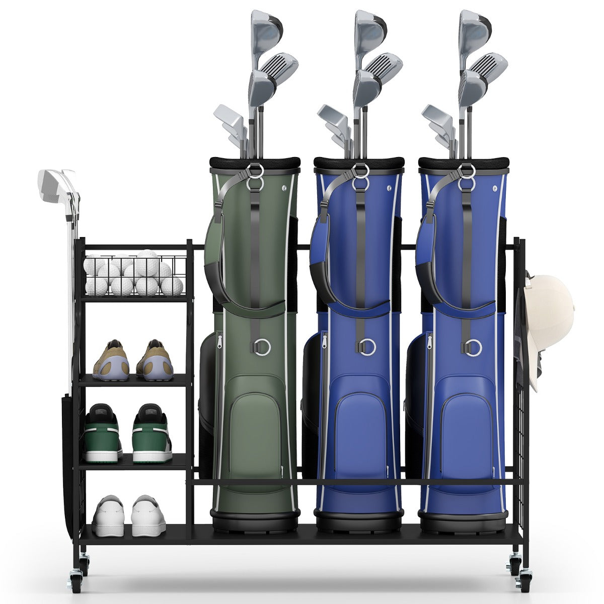 Golf Bag Organizer for Clubs Balls and Golfing Equipment Accessories-Black