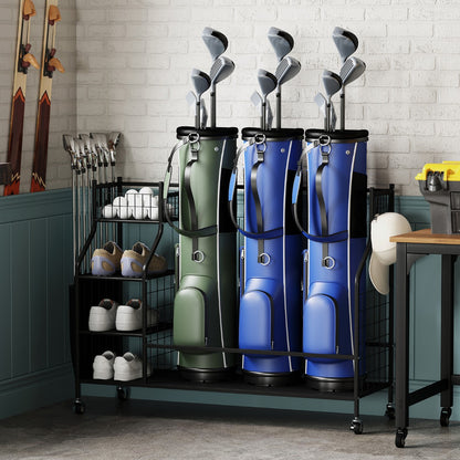 Golf Bag Organizer for Clubs Balls and Golfing Equipment Accessories-Black
