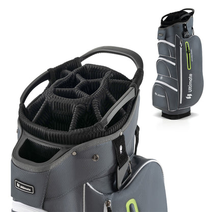 Golf Cart Bag with 15 Way Top Dividers Including Individual Putter Well-Green