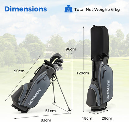 Complete Golf Club Package Set with oversize aluminum driver for Outdoor Use-Grey