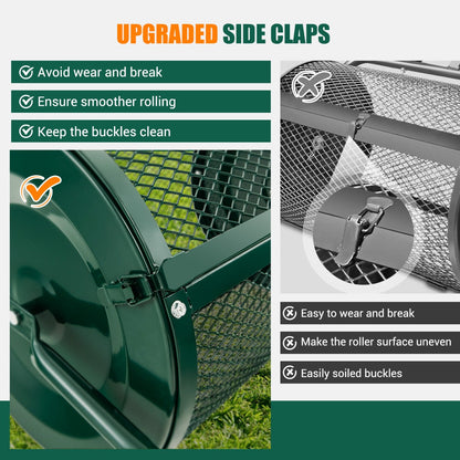 Upgraded side clasps provide smoother rolling and reduce wear compared with traditional door clasps