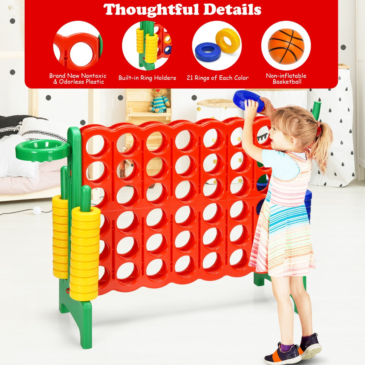 Jumbo 4-to-Score Giant Game Set for Kids-Green