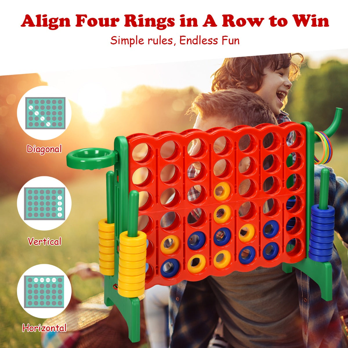 Jumbo 4-to-Score Giant Game Set for Kids-Green