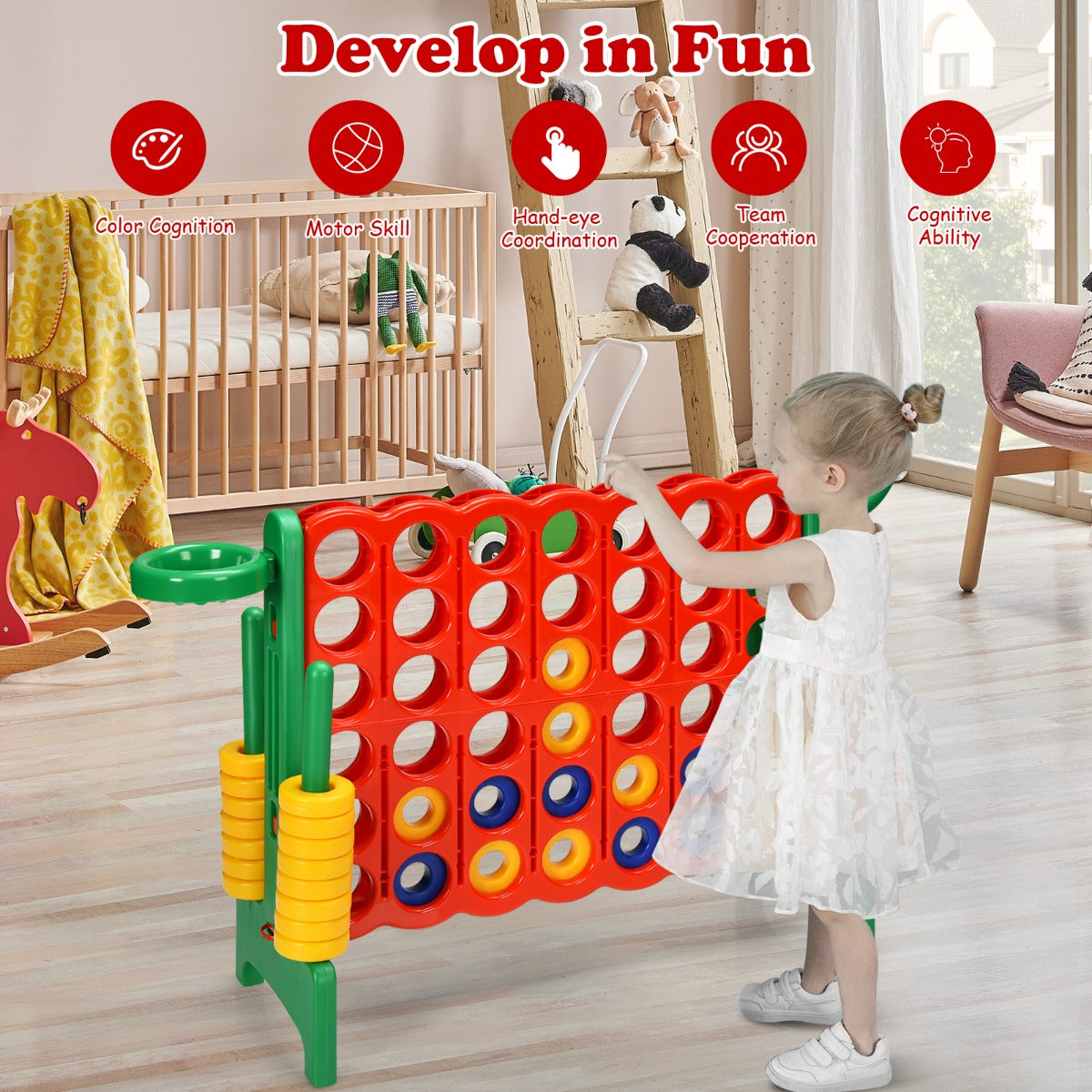 Jumbo 4-to-Score Giant Game Set for Kids-Green