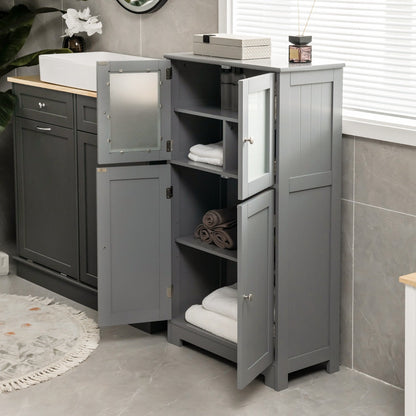Versatile white cabinet works well in bathrooms, kitchens, living rooms and entryways