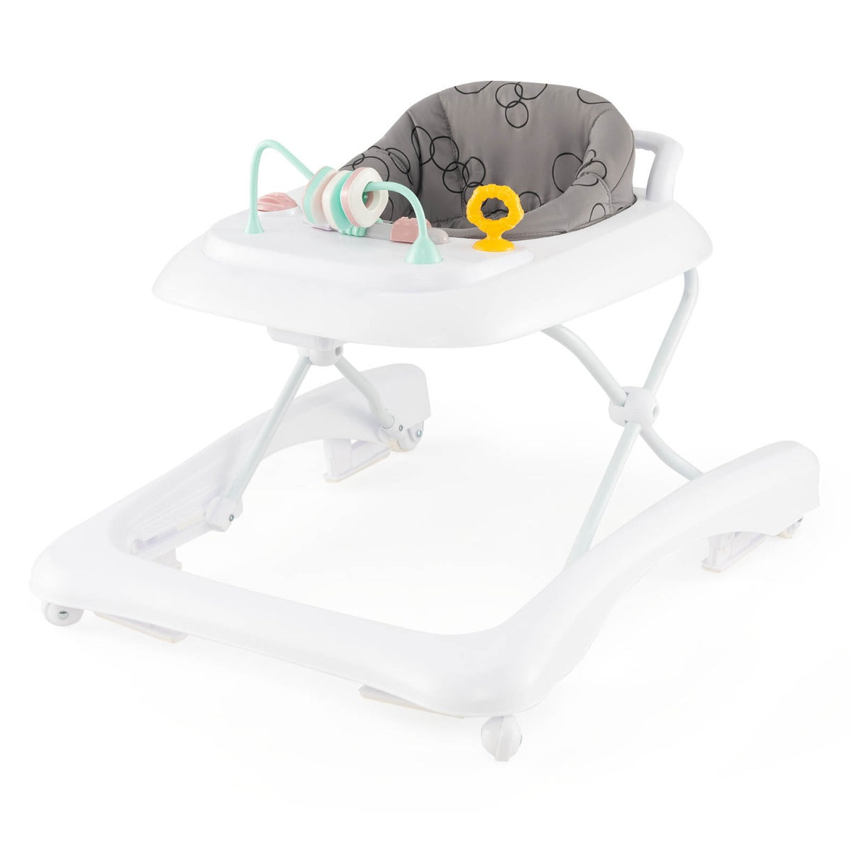 Foldable Baby Walker with Adjustable Height for Boys and Girls-Grey