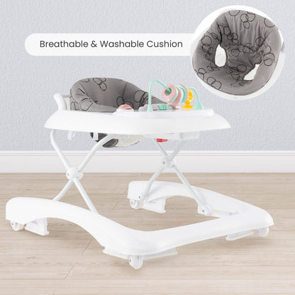 Foldable Baby Walker with Adjustable Height for Boys and Girls-Grey