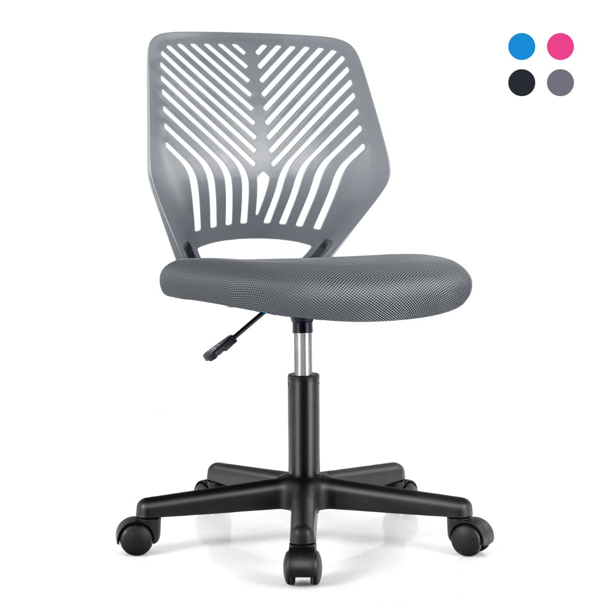 Curved ergonomic backrest supports a healthy sitting position for study, reading, and desk work