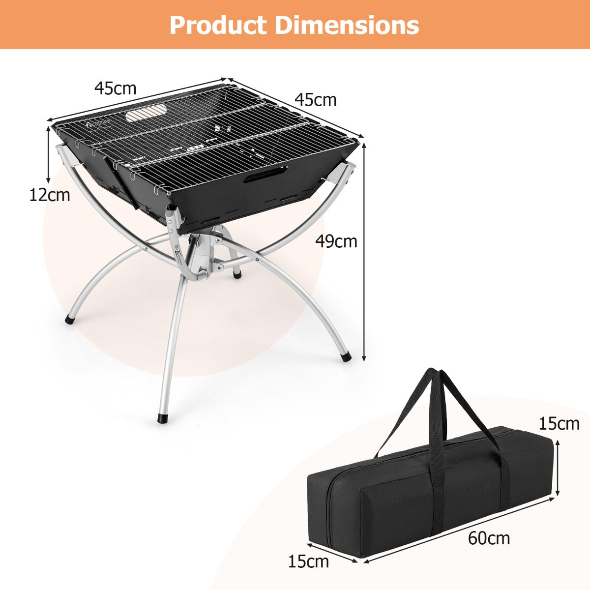 Portable 3-in-1 Fire Pit Grill: Stainless Steel, Collapsible, with Carry Bag