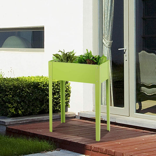 Costway Metal Garden Bed with 2 Bottom Drainage Holes for Planter