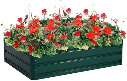 Costway Outdoor Metal Raised Garden Bed Elevated Planter Box