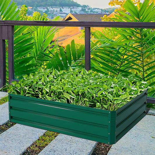Costway Outdoor Metal Raised Garden Bed Elevated Planter Box