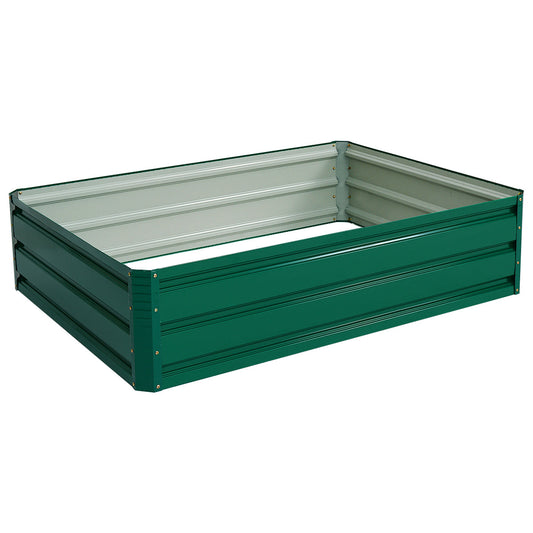 Color-coated steel garden planter provides durable weather resistance for outdoor growing spaces