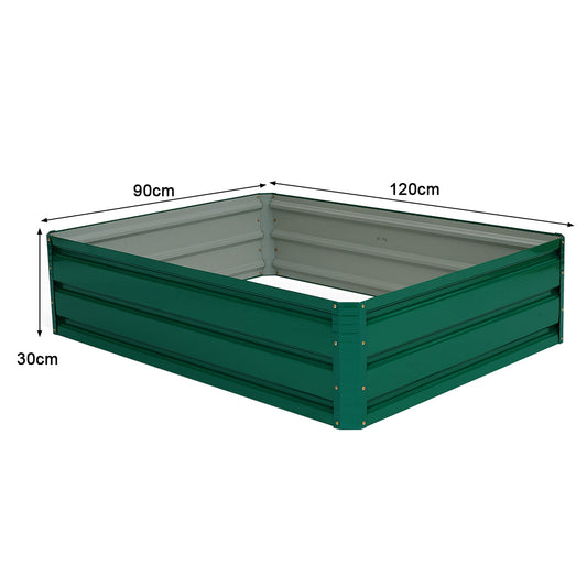 Dark gray metal raised garden bed with spacious planting area for vegetables, herbs, flowers, and fruit