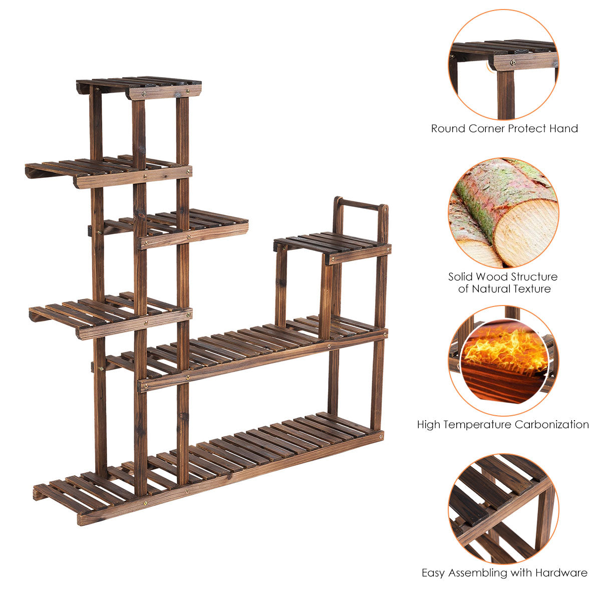 Costway Multifunctional 7-Level Plant Stand for Balcony, Garden, Living Room