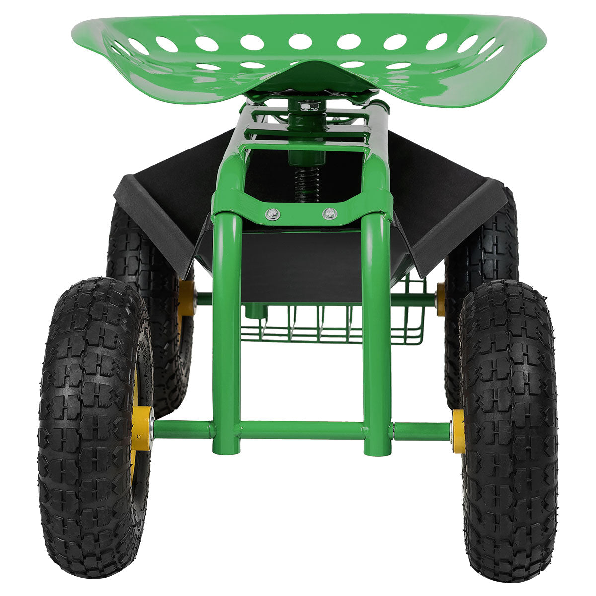 Rolling Garden Cart With Tool Tray Work Seat For Gardening-Green