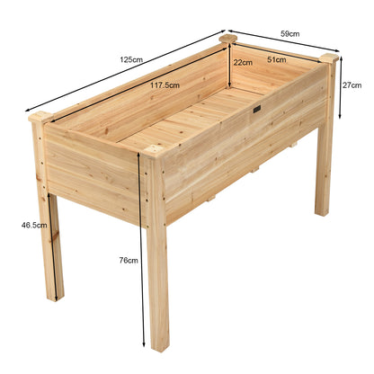 Costway Wooden Planter Box with 100% Fir Wood Frame for Patio Natural