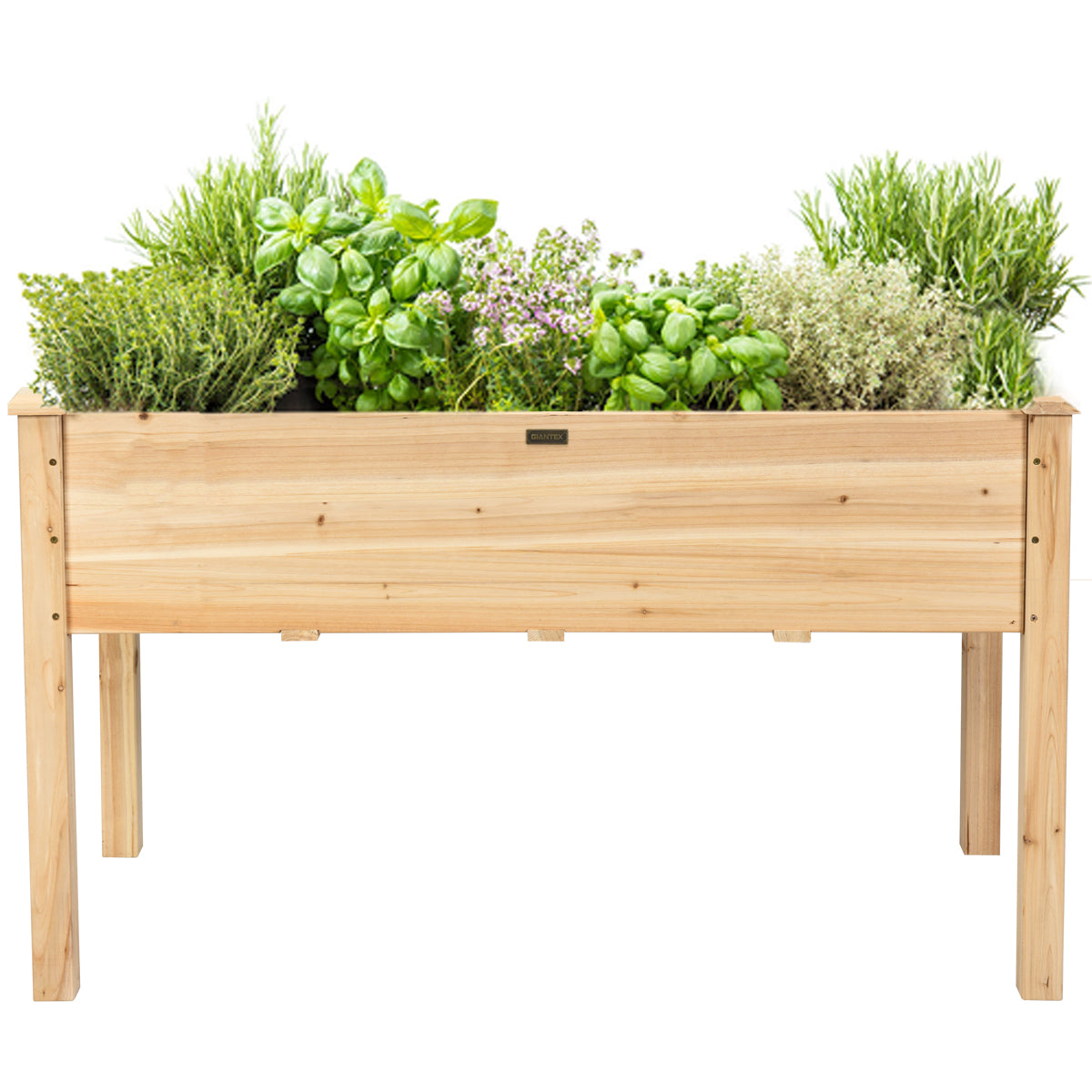 Costway Wooden Planter Box with 100% Fir Wood Frame for Patio Natural