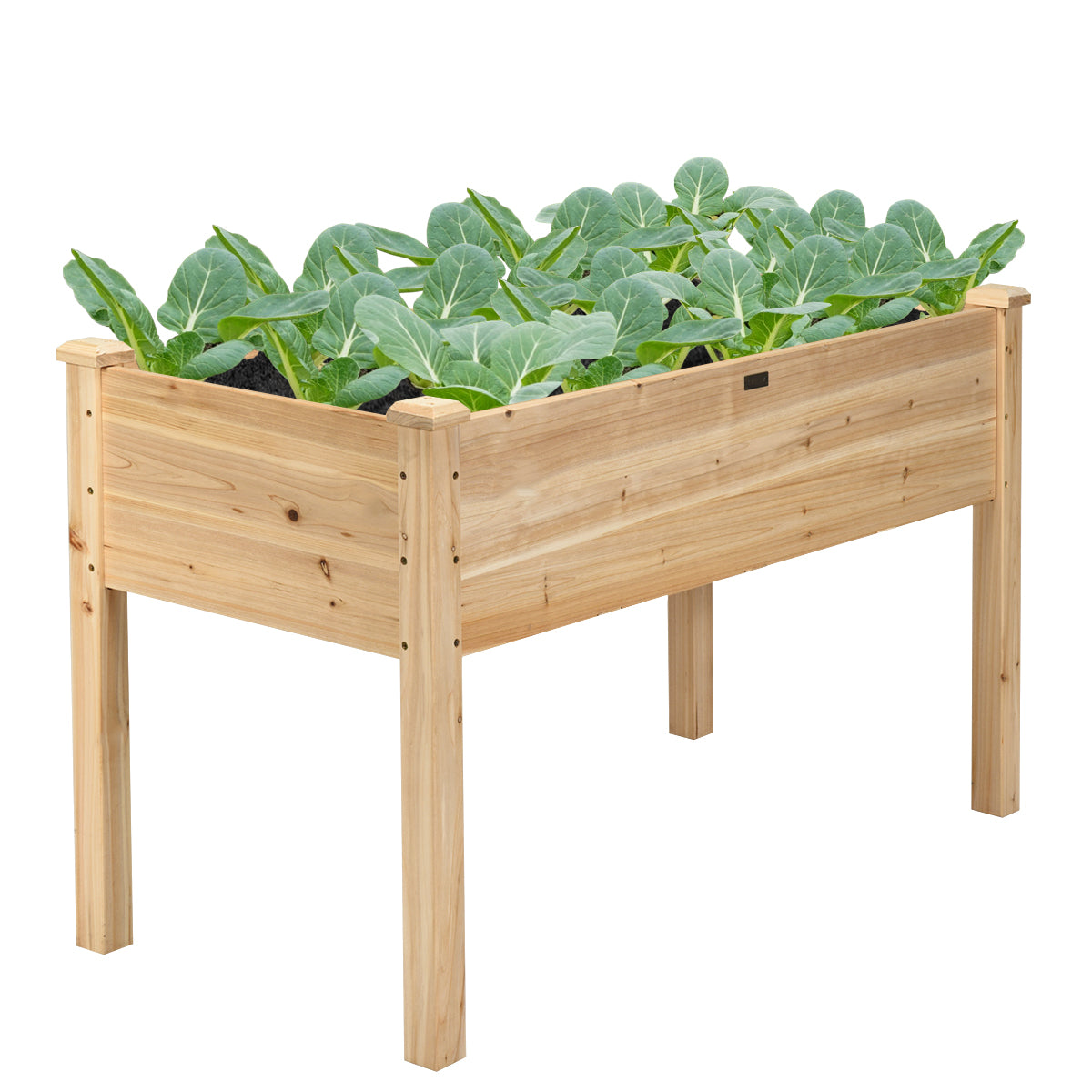 Costway Wooden Planter Box with 100% Fir Wood Frame for Patio Natural