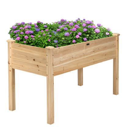 Costway Wooden Planter Box with 100% Fir Wood Frame for Patio Natural