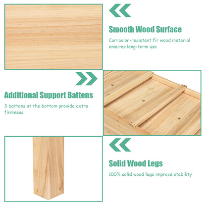 Costway Wooden Planter Box with 100% Fir Wood Frame for Patio Natural