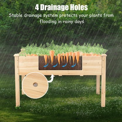 Costway Wooden Planter Box with 100% Fir Wood Frame for Patio Natural