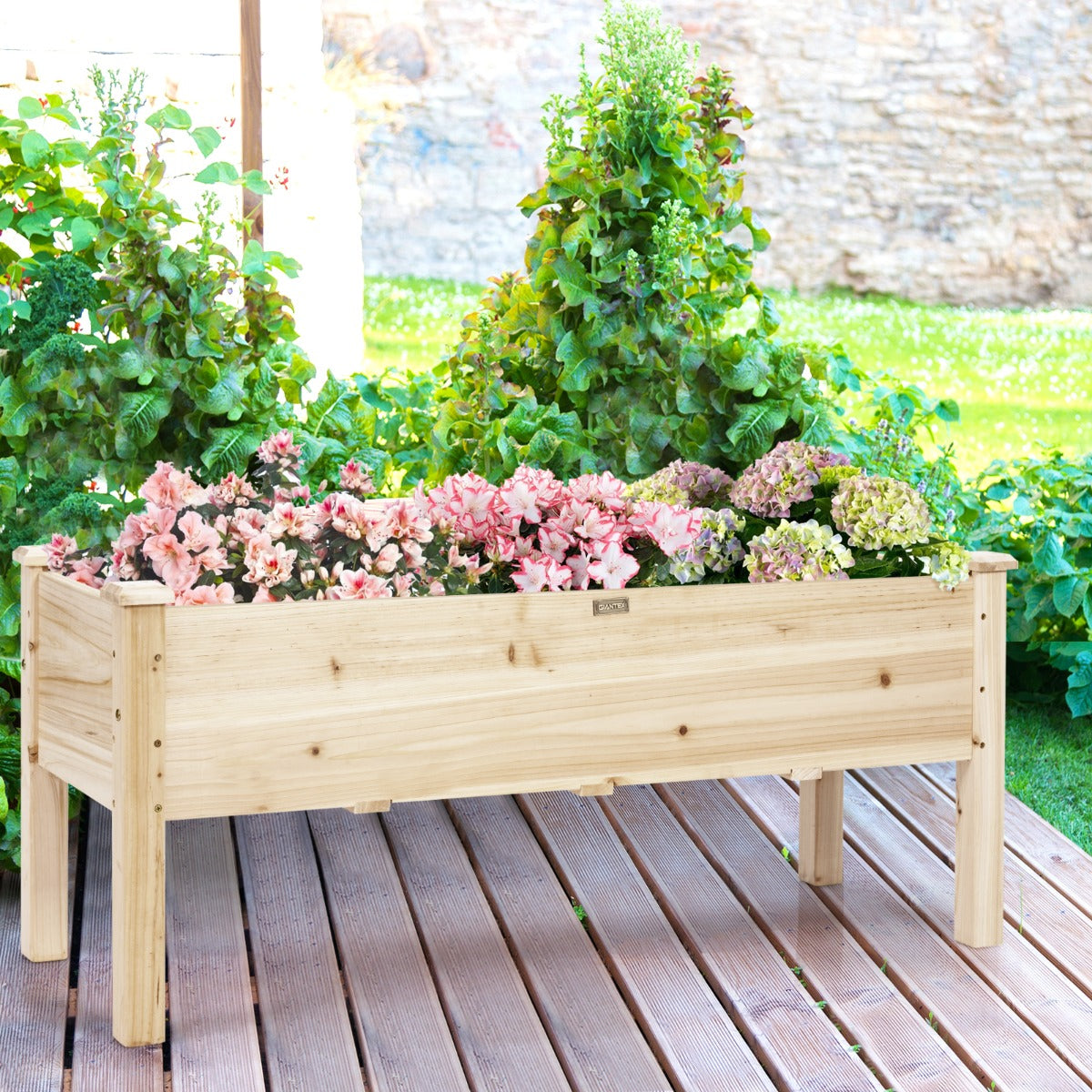 Large Planter Box Stand with 4 Legs for Plants Growing