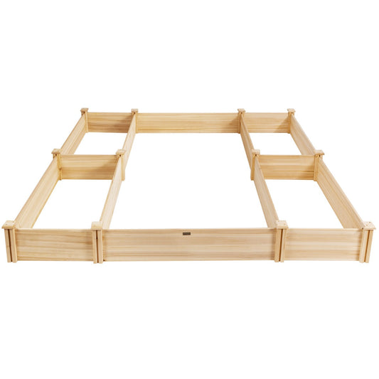 Natural fir wood garden planter resists deformation and cracking while supporting soil, vegetables, and flowers