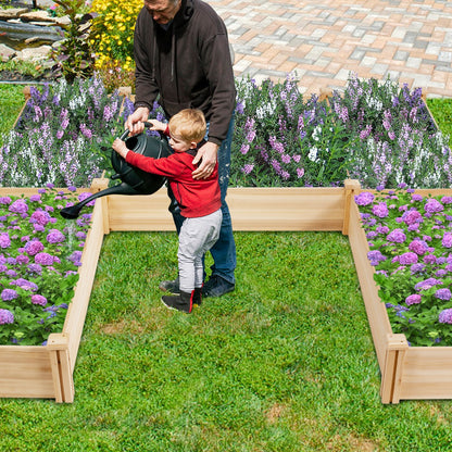 Costway Wooden Garden Bed with Multifunctional Design for Backyard