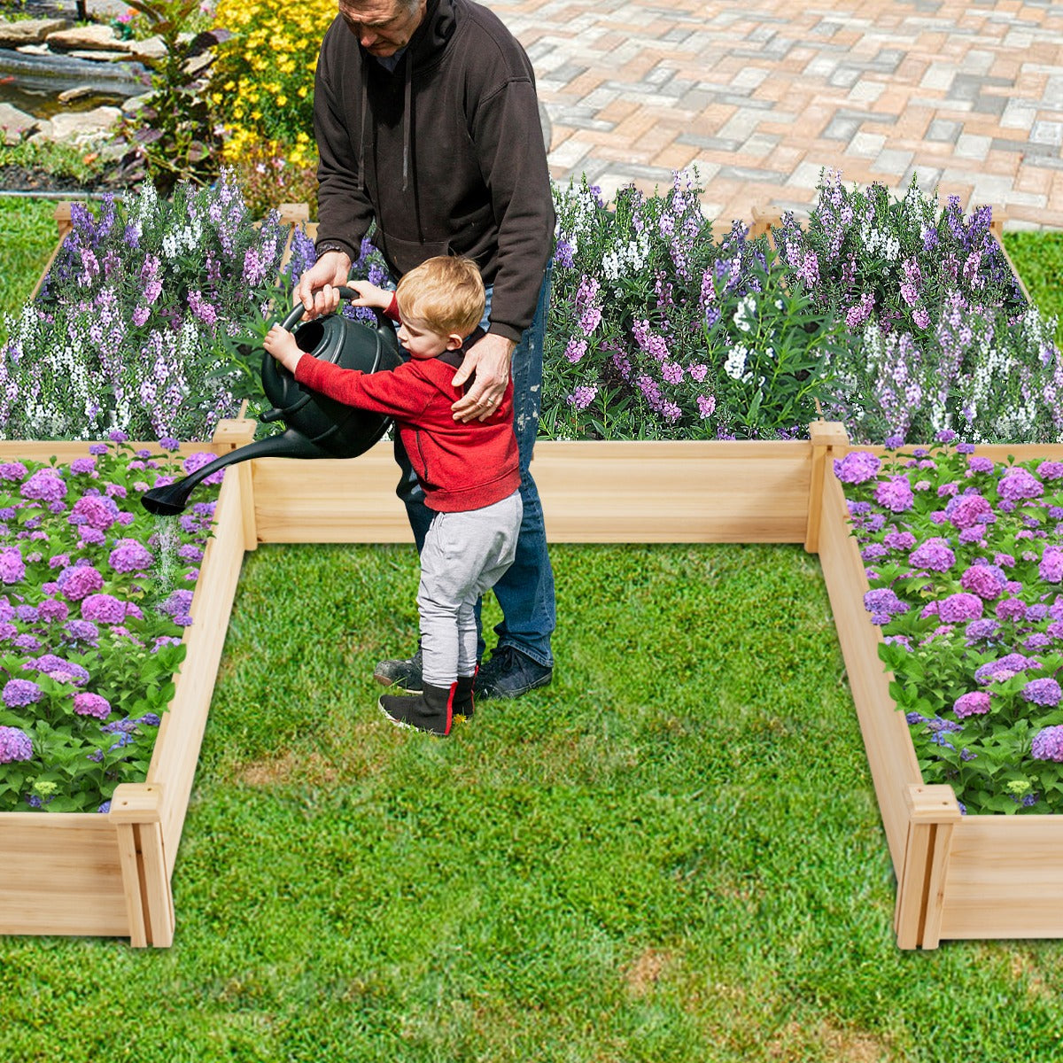 Solid wood garden bed contains no harmful chemical additives for a more natural home growing solution