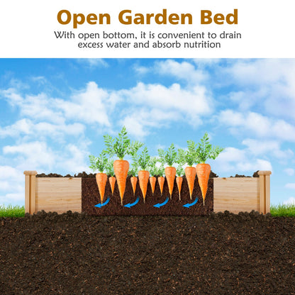 Costway Wooden Garden Bed with Multifunctional Design for Backyard