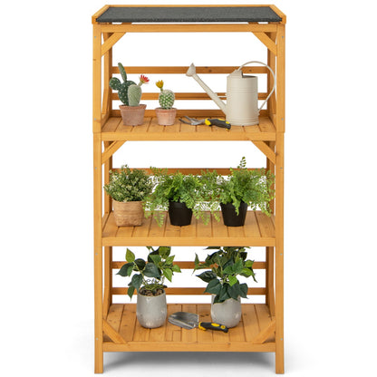 Wooden Storage Rack Load 90 kg with Weatherproof Asphalt Roof for Garden