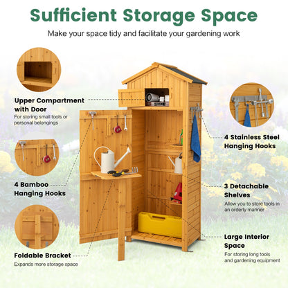 Outdoor Storage Cabinet with Lockable Doors for Garden