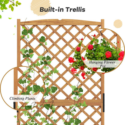 Raised Garden Bed with Trellis for Indoor & Outdoor Use