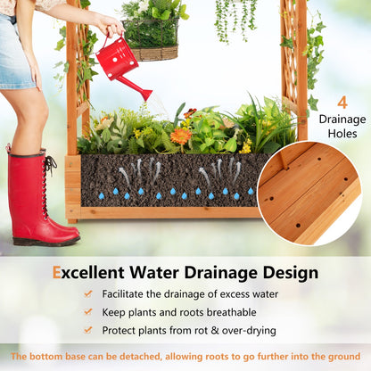 Raised Garden Bed with Top & Side Trellis for Garden