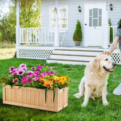 Costway Wooden Planter Box with Fir Wood for Patio