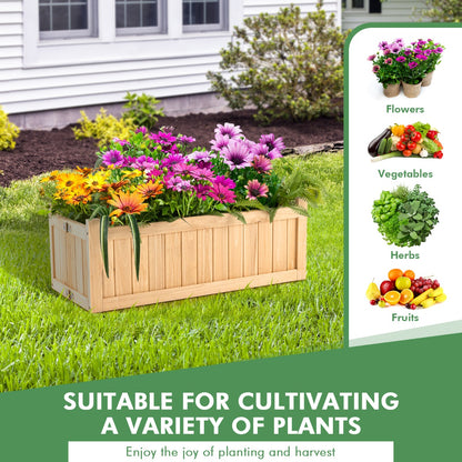 Costway Wooden Planter Box with Fir Wood for Patio
