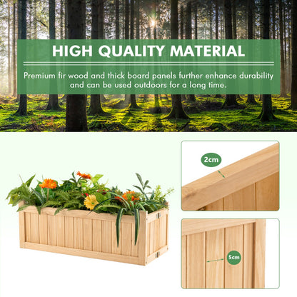 Costway Wooden Planter Box with Fir Wood for Patio
